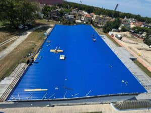 Ormai ultimati i lavori per la copertura della piscina