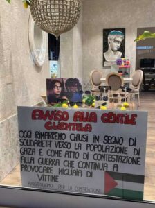 Anche i negozi chiudono in segno di solidarietà con Gaza