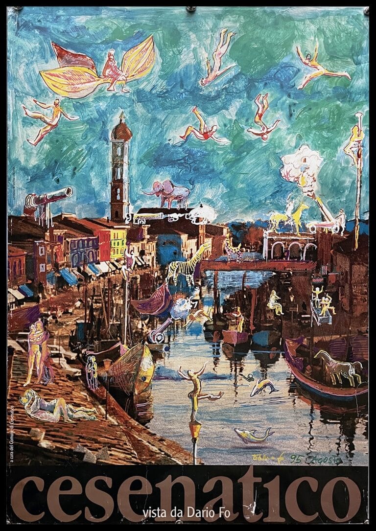 Cesenatico vista da Dario Fo: un suo poster in vendita su eBay