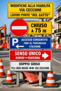 Importante modifica alla viabilità in via Cecchini per i lavori al ponte “Del Gatto”