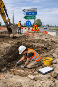 Rotatoria Via Fiorentina–SP98: affidato il controllo archeologico degli scavi