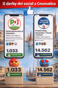 Il derby dei social: per Fratelli d’Italia oltre 14 mila follower, il Pd si ferma a mille. Ma i voti sono un’altra cosa…