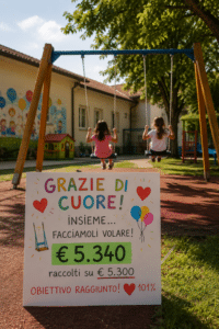 Alla Schuster una festa per inaugurare le nuove altalene