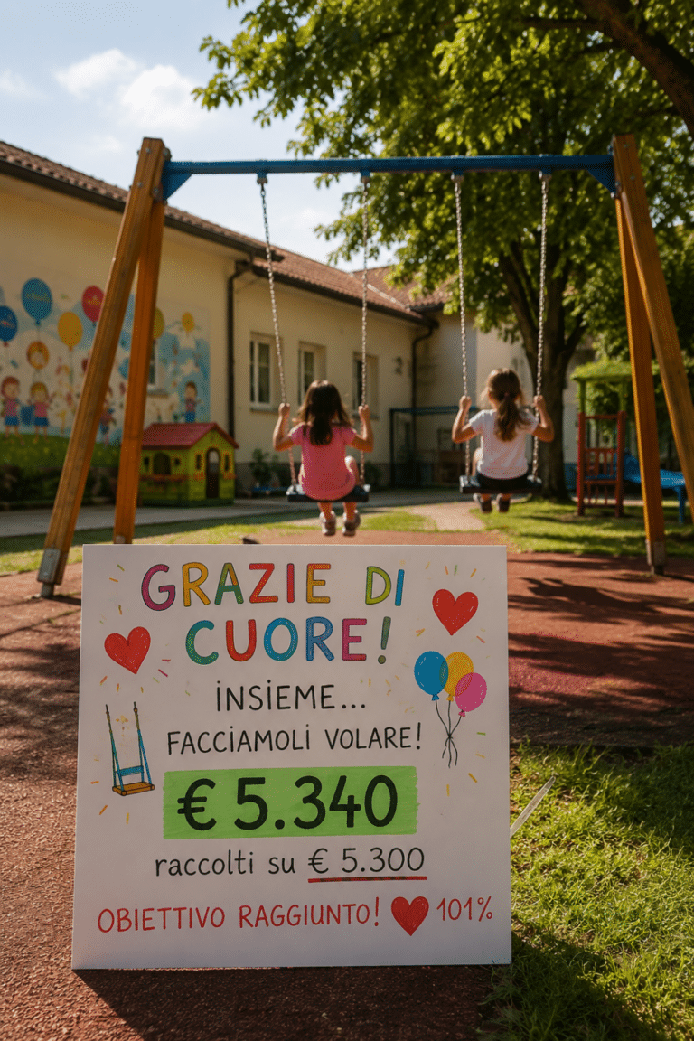 Alla Schuster una festa per inaugurare le nuove altalene