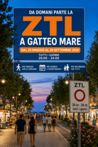 Da domani parte la ZTL a Gatteo Mare: via alle serate estive tra passeggiate, eventi e centro “car free”