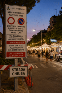 Al via il Mercatino Serale di Valverde: ogni martedì cambia la viabilità fino a settembre