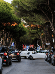 Cesenatico, ramo pericolante in Viale Roma: traffico a senso unico alternato