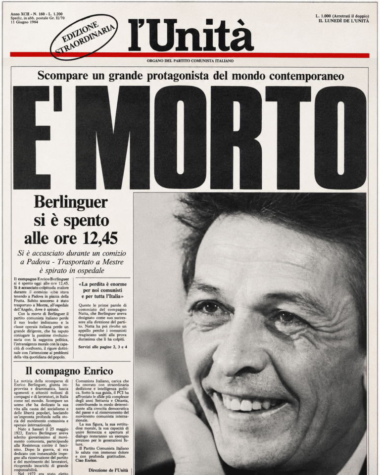 11 giugno 1984: Berlinguer, il leader che manca anche ai suoi avversari