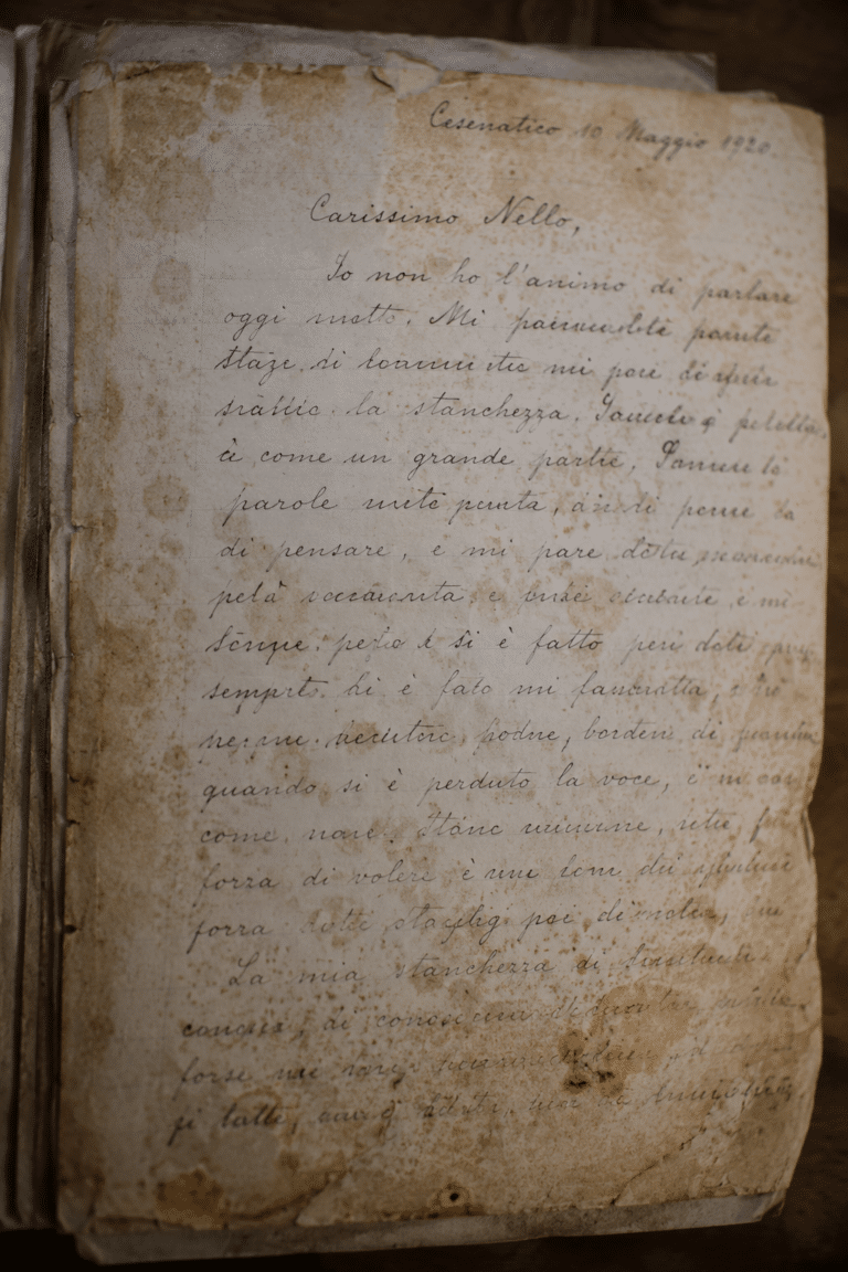 I cambiamenti climatici minacciano la conservazione dei carteggi di Casa Moretti