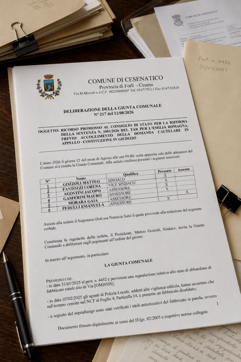 Fabbricato da demolire, il Comune si difende davanti al Consiglio di Stato