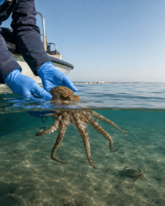 Polpi liberati in mare per contrastare il granchio blu: oggi il via da Cesenatico