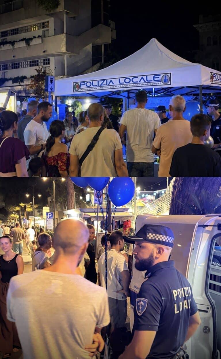La Polizia Locale scende in strada: folla e sorrisi ieri sera in Viale Carducci