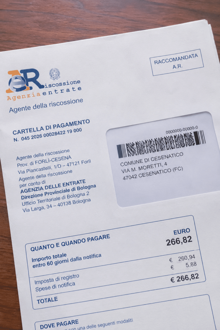 Anche il Comune finisce nel mirino del Fisco: arriva una cartella da 266 euro