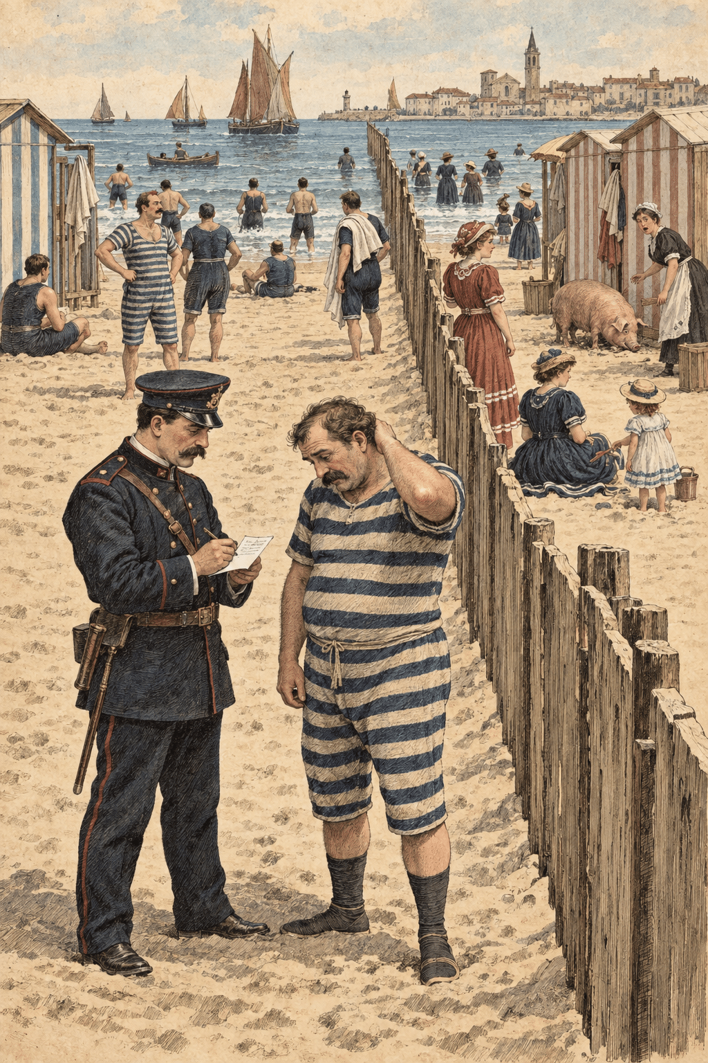 Costumi di lana, bagni separati e maiali al mare: le ordinanze balneari più bizzarre della Cesenatico dell’800