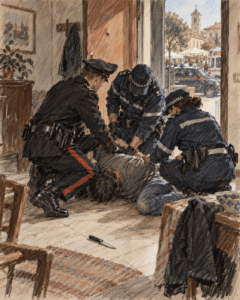 Carabiniere accoltellato e due agenti feriti durante un TSO a Savignano