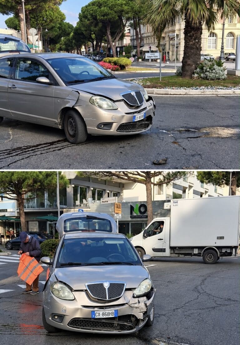 Incidente alla rotonda Azeglio Vicini: auto finisce contro un furgone
