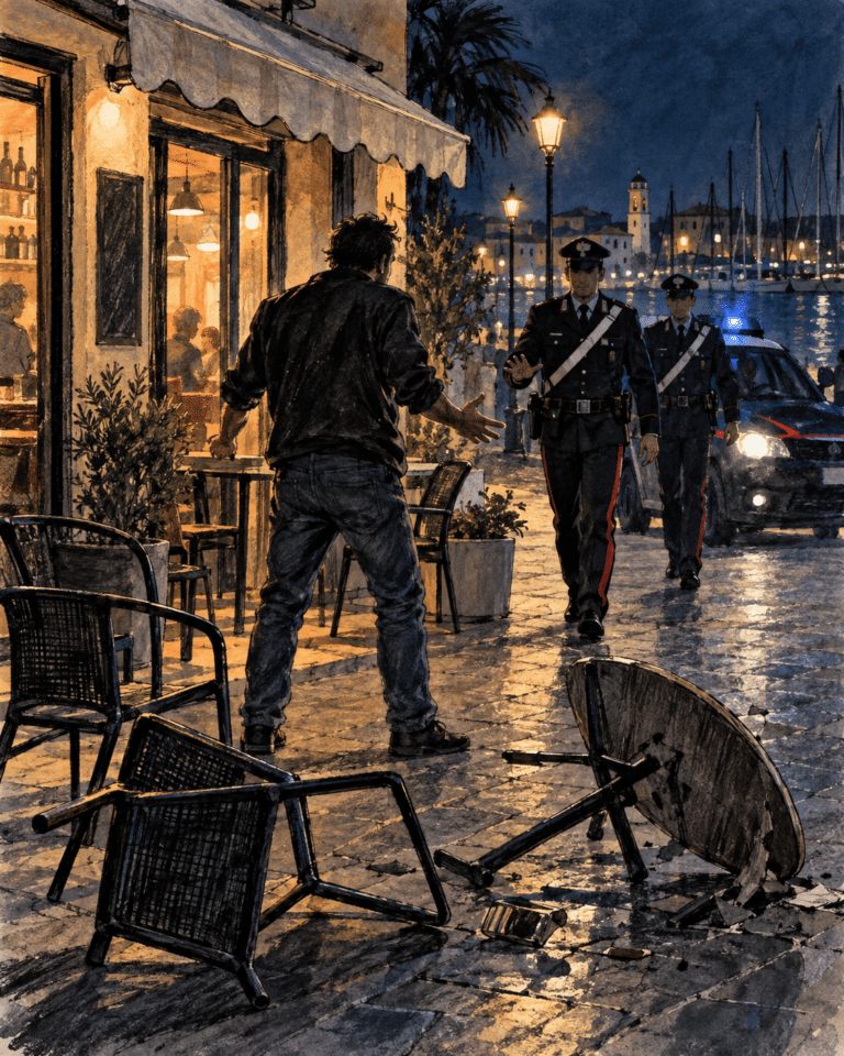Evade dai domiciliari, raggiunge un bar e danneggia gli arredi: denunciato
