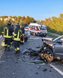 Frontale in via Staggi, donna estratta dall’auto dai Vigili del Fuoco