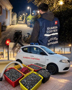 Pesca abusiva di vongole, blitz notturno della Guardia Costiera: sequestrati 200 chili