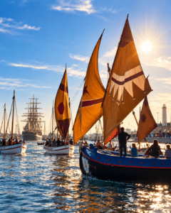 Quattro vele, una storia lunga secoli: l’anima di Cesenatico scorta la Vespucci